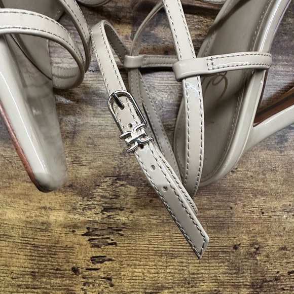 Sam Edelman Lela Strappy Heel Sandals Size 10 Beige Light Latte Patent - Picture 7 of 10